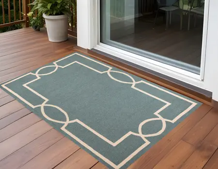 3' X 5' Gray And Ivory Handmade Indoor Outdoor Area Rug