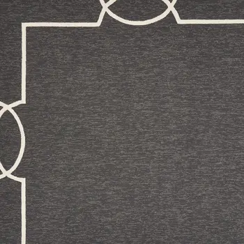 8' X 11' Onyx And White Geometric Handmade Indoor Outdoor Area Rug