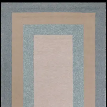 8' X 11' Blue And Beige Handmade Indoor Outdoor Area Rug