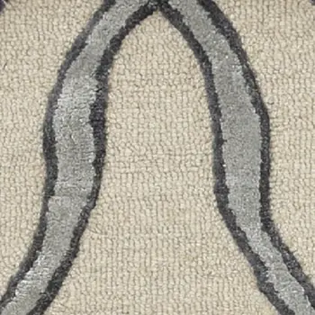 12' X 15' Beige And Silver Wool Vermicular Hand Tufted Area Rug