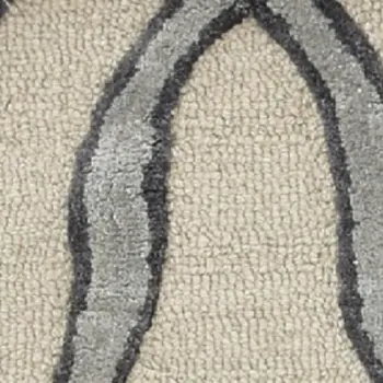 12' X 15' Beige And Silver Wool Vermicular Hand Tufted Area Rug