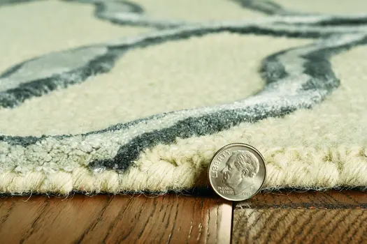 8' Silver And Ivory Trellis Hand Tufted Runner Rug