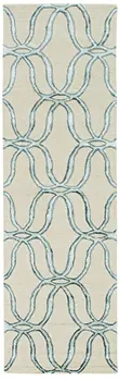 8' Silver And Ivory Trellis Hand Tufted Runner Rug