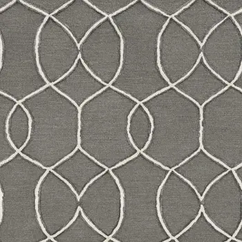 5' X 7' Charcoal Wool Trellis Hand Tufted Area Rug