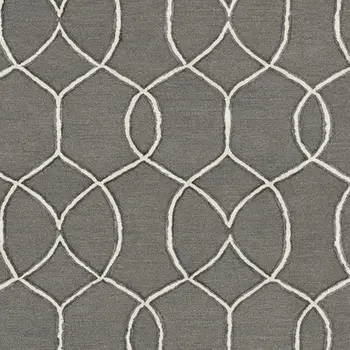 5' X 7' Charcoal Wool Trellis Hand Tufted Area Rug