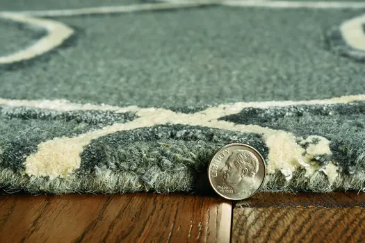 9' X 13' Gray and Ivory Wool Moroccan Hand Tufted Area Rug