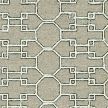 12' X 15' Brown And Ivory Wool Trellis Hand Tufted Area Rug