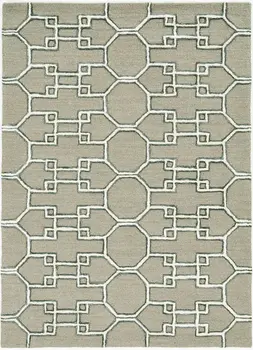 9' X 13' Brown and Ivory Wool Trellis Hand Tufted Area Rug