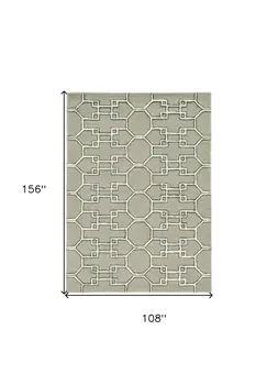 9' X 13' Brown and Ivory Wool Trellis Hand Tufted Area Rug