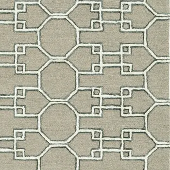 9' X 13' Brown and Ivory Wool Trellis Hand Tufted Area Rug