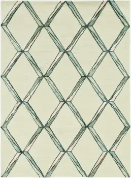 12' X 15' Cream Wool Geometric Hand Tufted Area Rug
