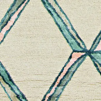 8' Cream Wool Handmade Runner Rug