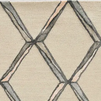 8' Cream Wool Handmade Runner Rug