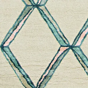 8' Cream Wool Handmade Runner Rug