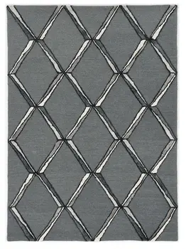 12' X 15' Gray Wool Geometric Hand Tufted Area Rug
