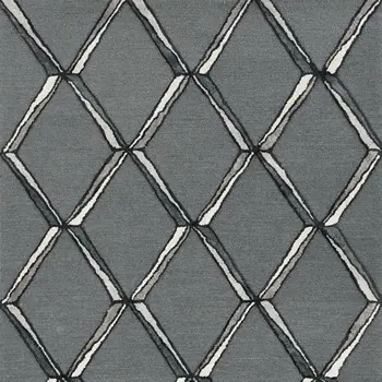 12' X 15' Gray Wool Geometric Hand Tufted Area Rug