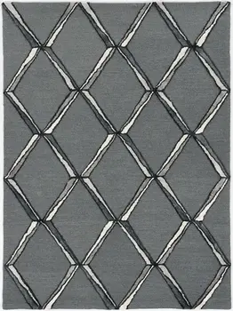 12' X 15' Gray Wool Geometric Hand Tufted Area Rug
