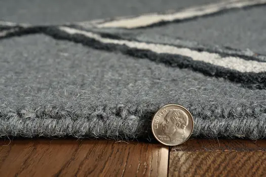 12' X 15' Gray Wool Geometric Hand Tufted Area Rug