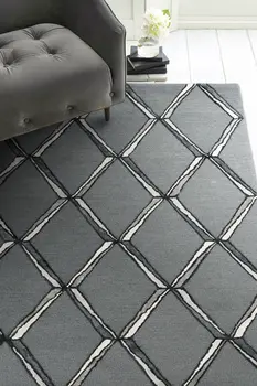 12' X 15' Gray Wool Geometric Hand Tufted Area Rug