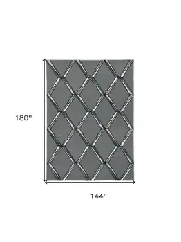 12' X 15' Gray Wool Geometric Hand Tufted Area Rug