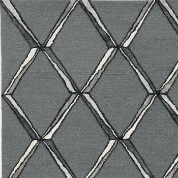 12' X 15' Gray Wool Geometric Hand Tufted Area Rug