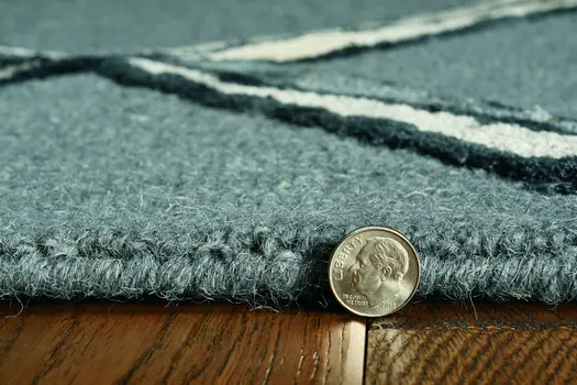 8' Gray Wool Handmade Runner Rug