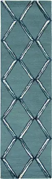 8' Gray Wool Handmade Runner Rug