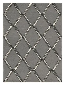 5' X 7' Gray Wool Geometric Hand Tufted Area Rug