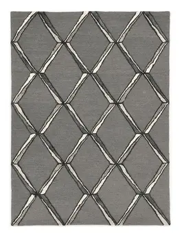 8' X 10' Gray Wool Geometric Hand Tufted Area Rug