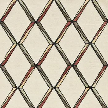 12' X 15' Beige Rust And Gold Wool Geometric Hand Tufted Area Rug