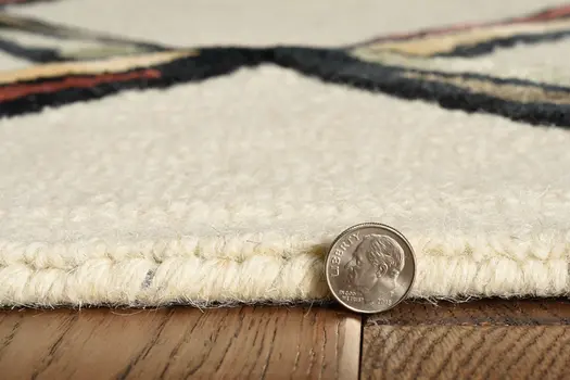 12' X 15' Beige Rust And Gold Wool Geometric Hand Tufted Area Rug