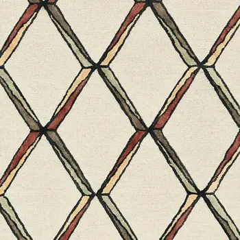 12' X 15' Beige Rust And Gold Wool Geometric Hand Tufted Area Rug