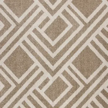 7' X 10' Beige and Ivory Geometric Indoor Outdoor Area Rug