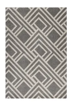 7' X 10' Gray Geometric Indoor Outdoor Area Rug