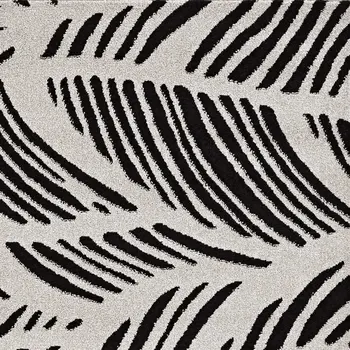 2' X 4' Black And White Abstract Indoor Outdoor Area Rug