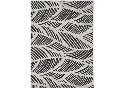 3' X 5' Black And White Floral Indoor Outdoor Area Rug