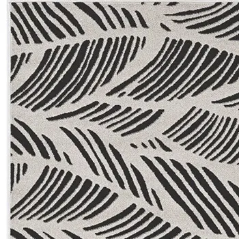 3' X 5' Black And White Floral Indoor Outdoor Area Rug
