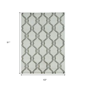 5' X 8' Sand Wavy Lines Area Rug
