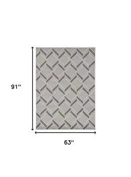 5' X 8' Gray Geometric Indoor Outdoor Area Rug