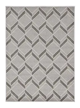 5' X 8' Gray Geometric Indoor Outdoor Area Rug