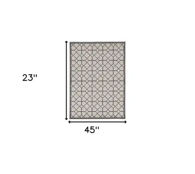 2' X 4' Ivory Geometric Indoor Outdoor Area Rug