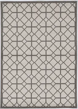 7' X 10' Gray Geometric Indoor Outdoor Area Rug