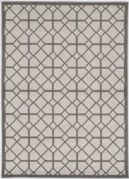 8' X 11' Gray Geometric Indoor Outdoor Area Rug