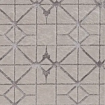 5' X 8' Ivory And Silver Geometric Area Rug