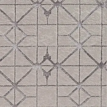 8' X 11' Ivory And Silver Geometric Area Rug