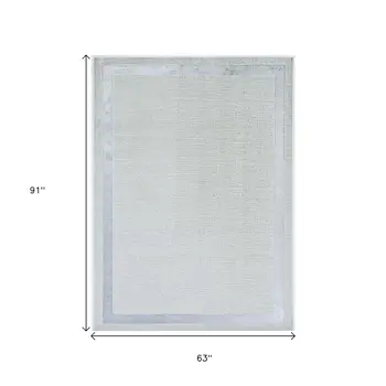 5' X 8' Ivory And Silver Geometric Area Rug