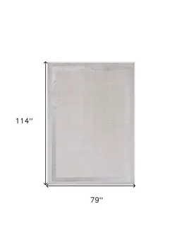 7' X 10' Ivory And Silver Area Rug