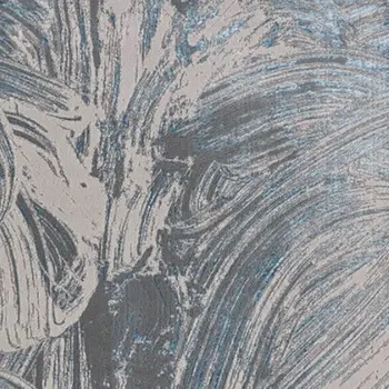 3' X 5' Silver Or Blue Abstract Brushstrokes Area Rug