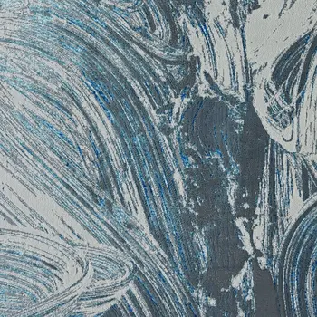8' X 11' Blue And Silver Abstract Area Rug