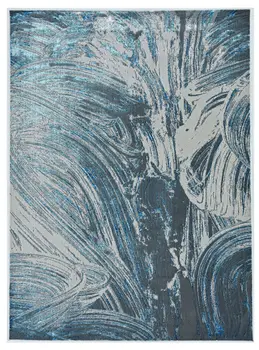 10' X 13' Blue And Silver Abstract Area Rug